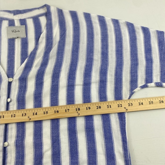 Rails Women’s Blue and White Striped Cropped Button Front Shirt Blouse Sz M - Picture 9 of 11